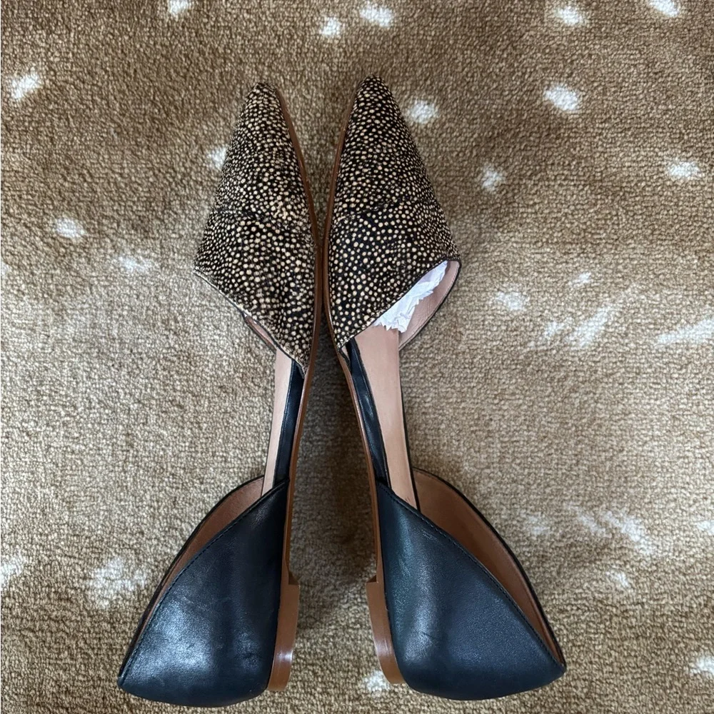 Madewell D’ Orsay Pointed Flats-Dotted Calf Hair - Picture 2 of 7